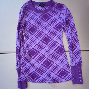 Miss Chievous Purple Plaid Thermal Shirt
